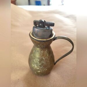 Vintage Etched Brass Pitcher Lighter